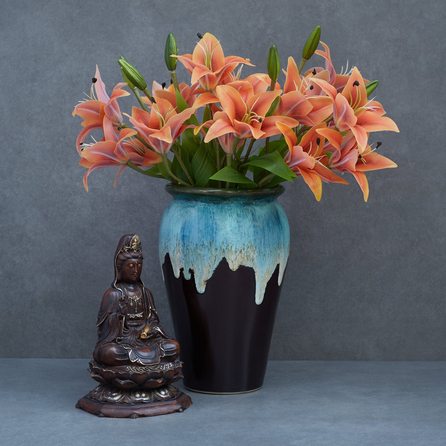Artificial Lily Bunch Orange