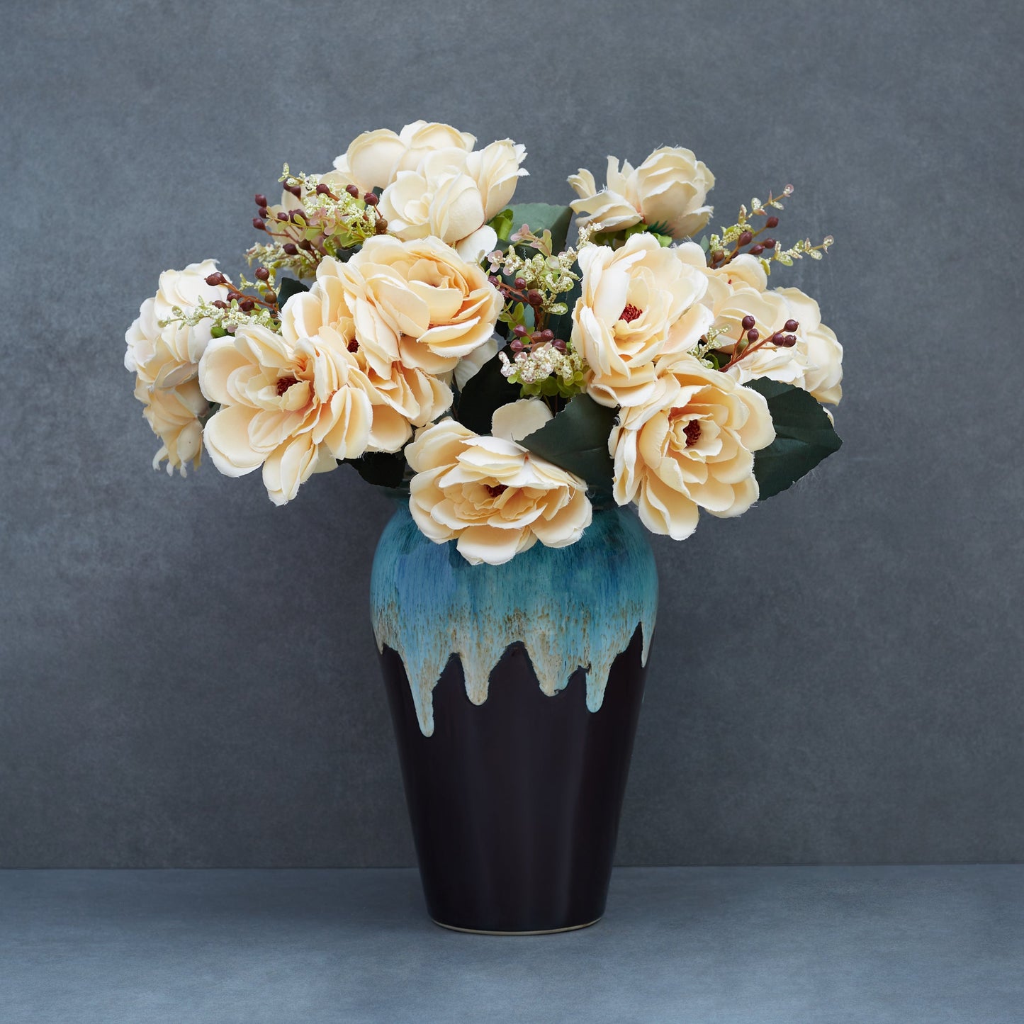 Artificial Wild Roses Flower Stem Peach
