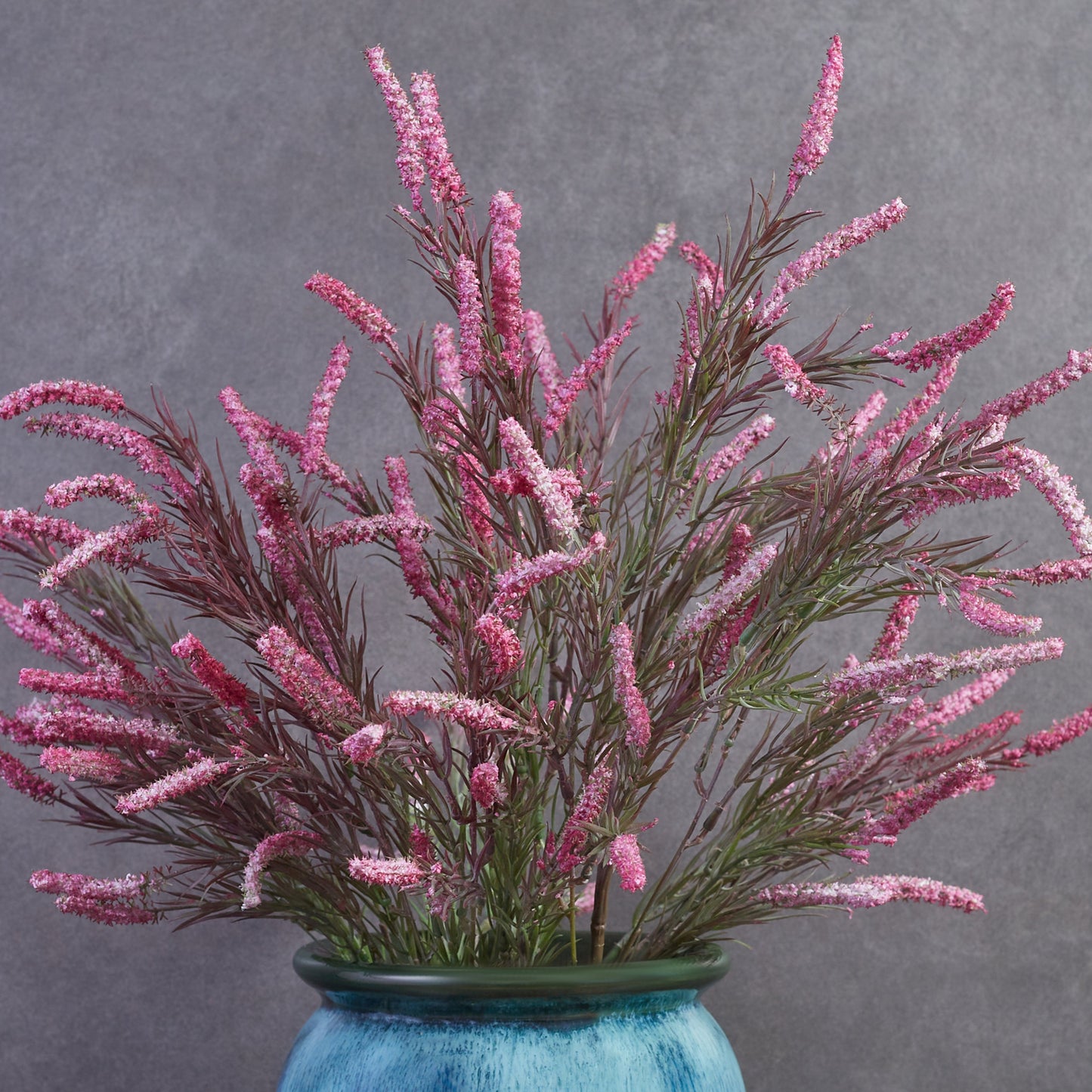 Artificial Wild Rush Stem Pink - Set of 2