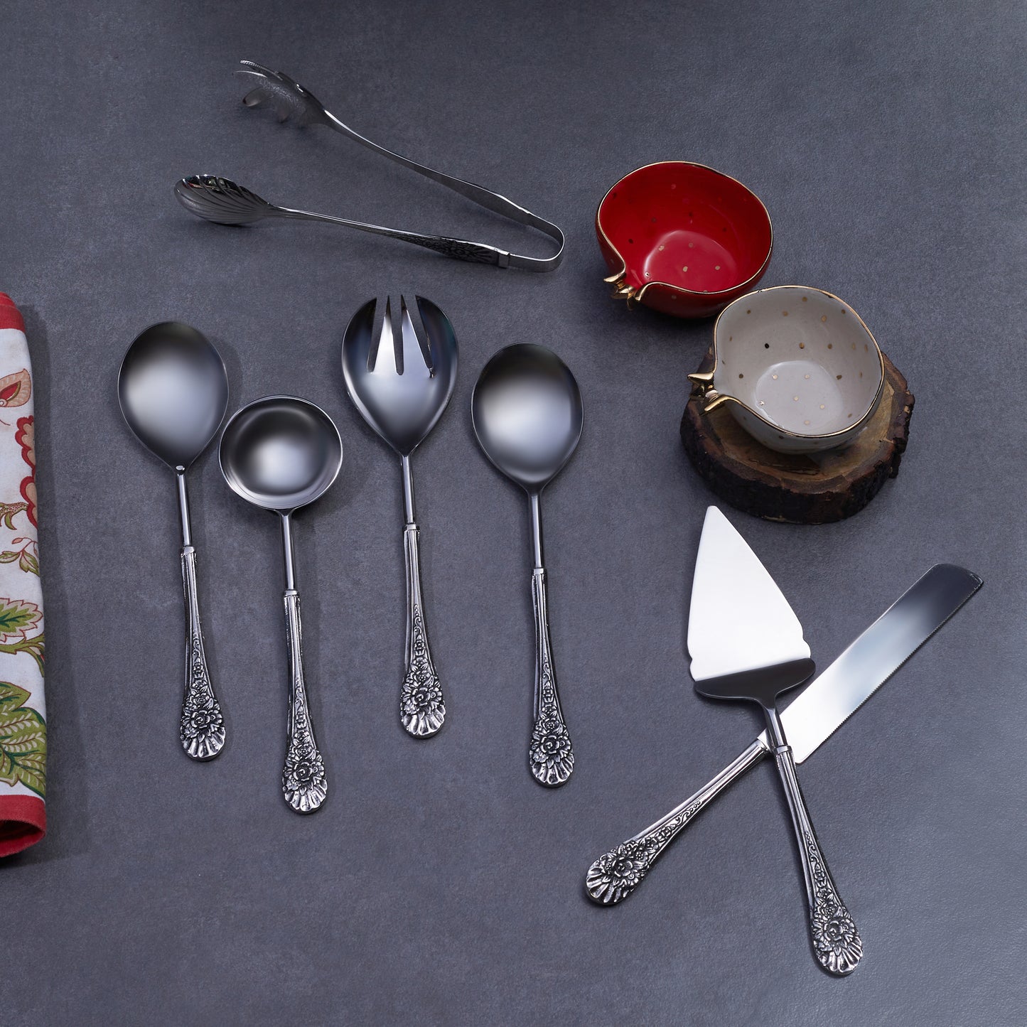 Antique Silver Cake Server & Knife Set