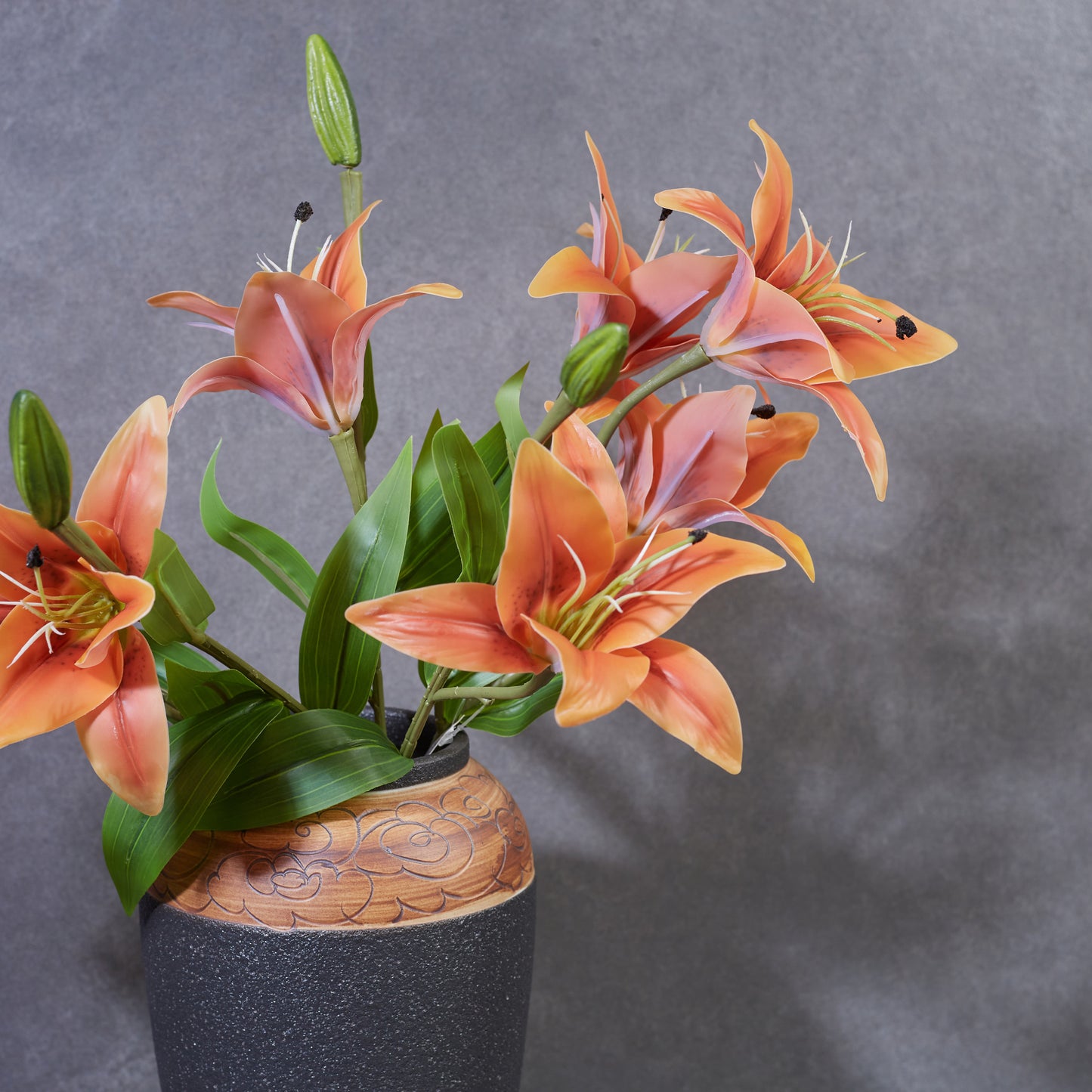 Artificial Lily Bunch Orange