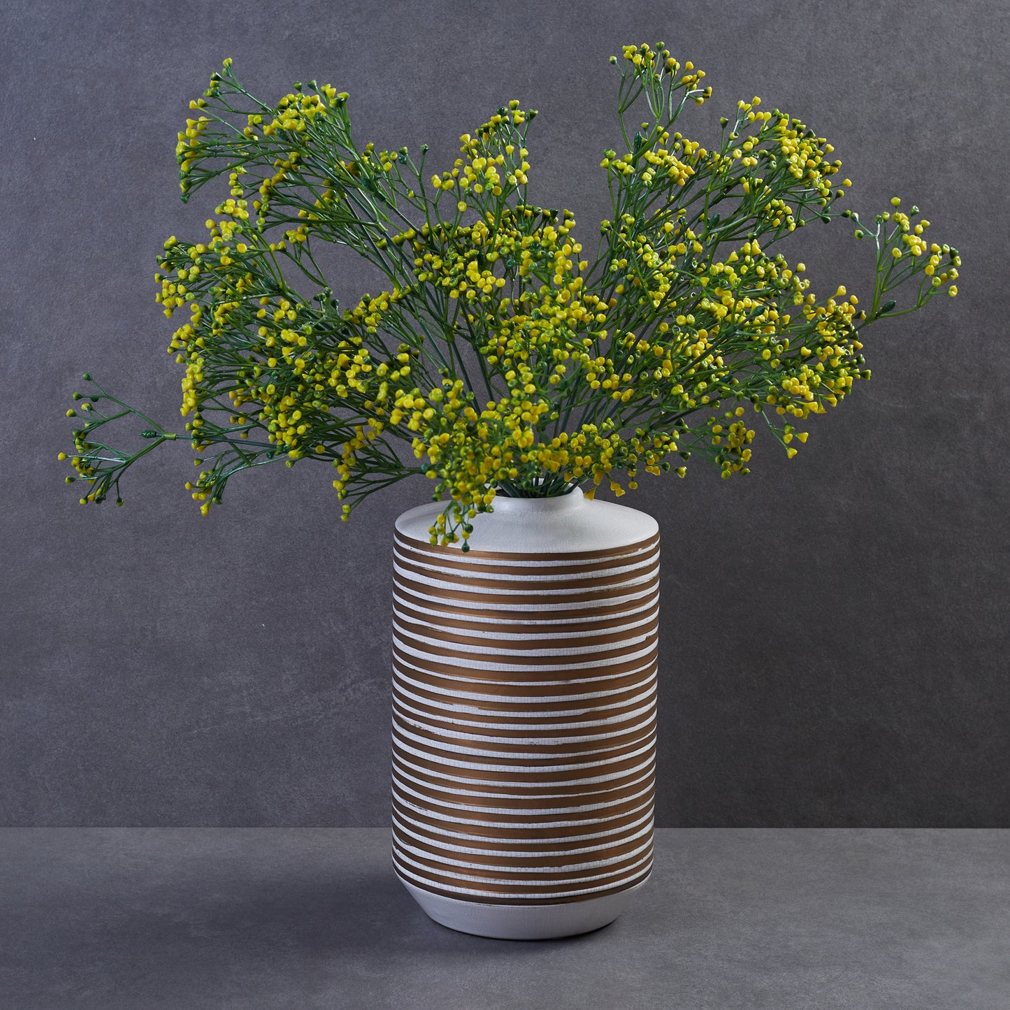 Ribbed Gold Vase