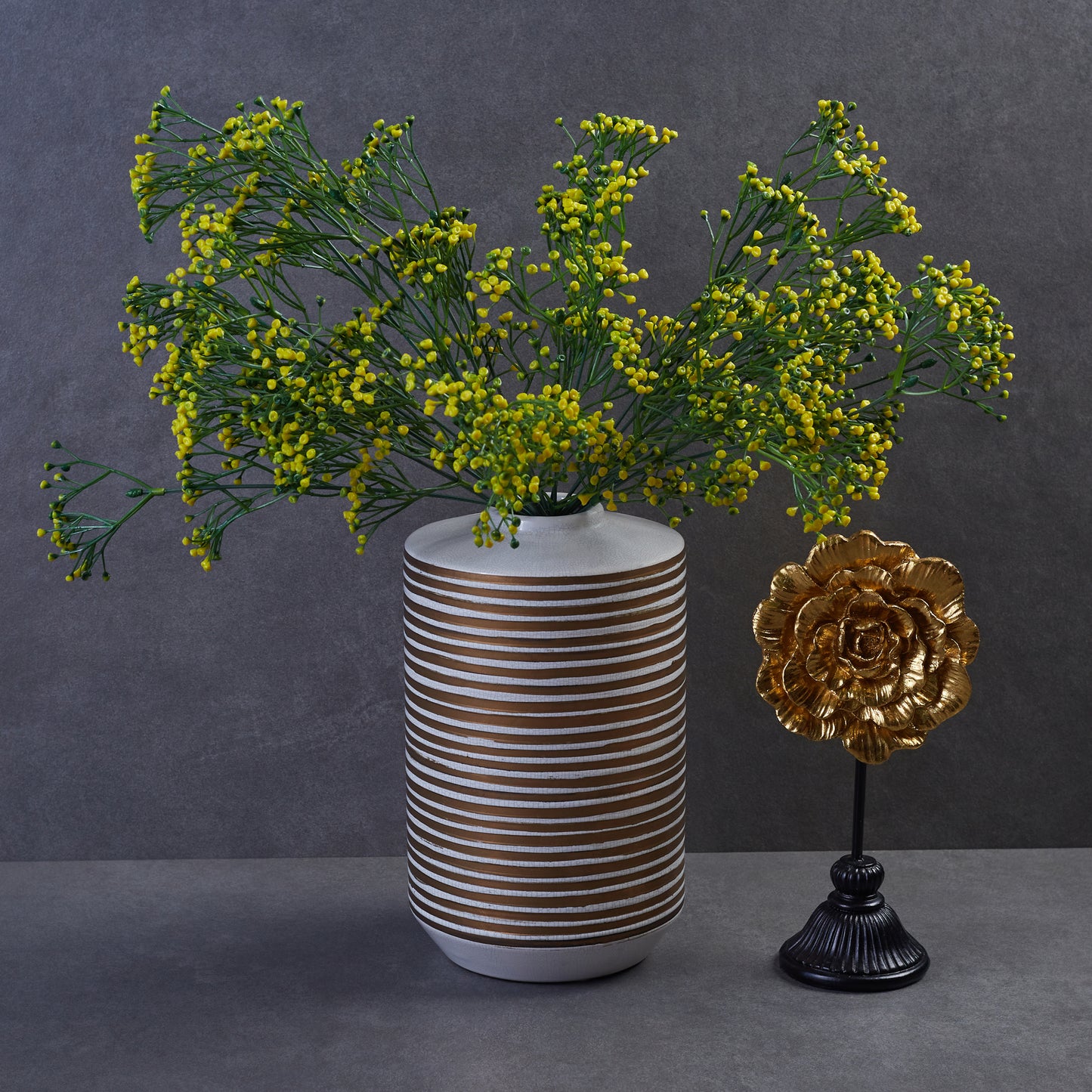 Ribbed Gold Vase