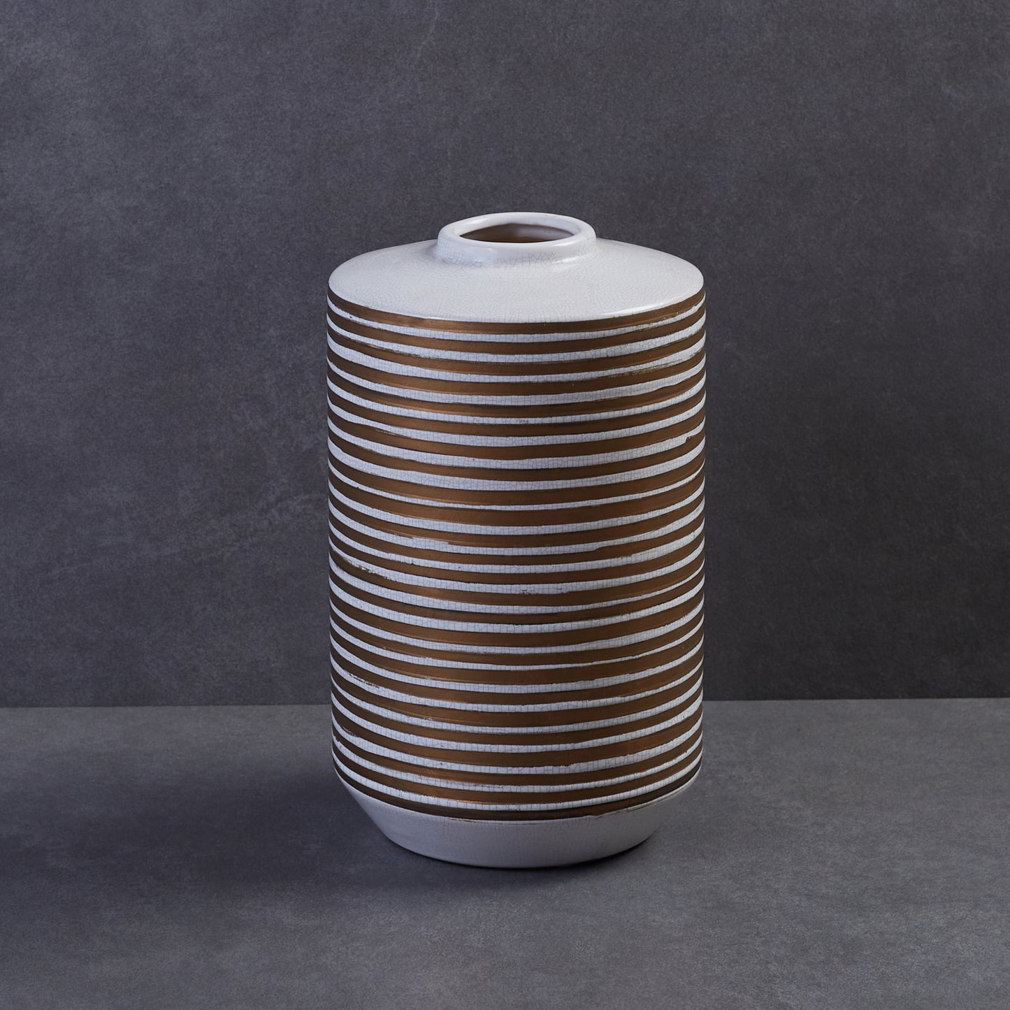 Ribbed Gold Vase