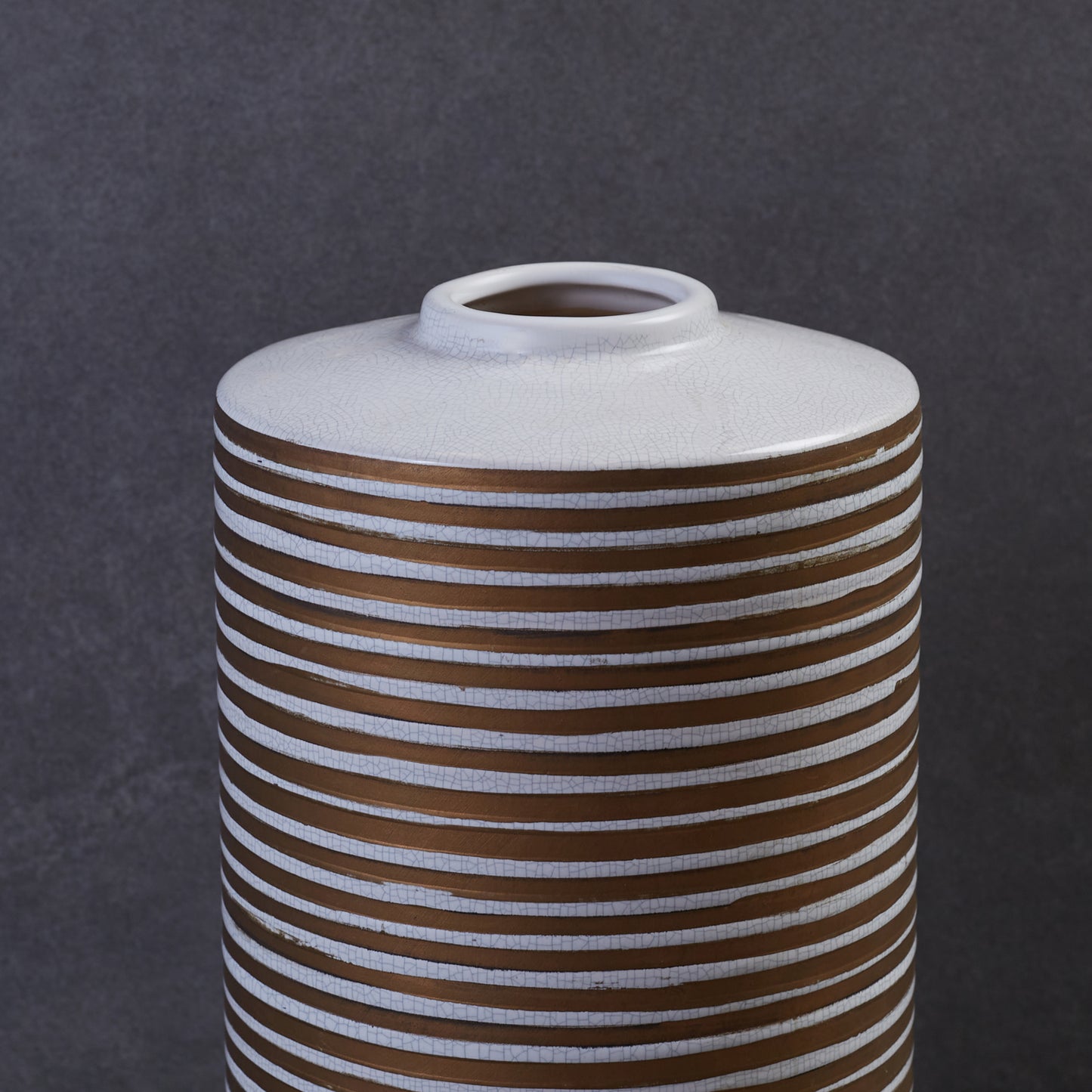 Ribbed Gold Vase