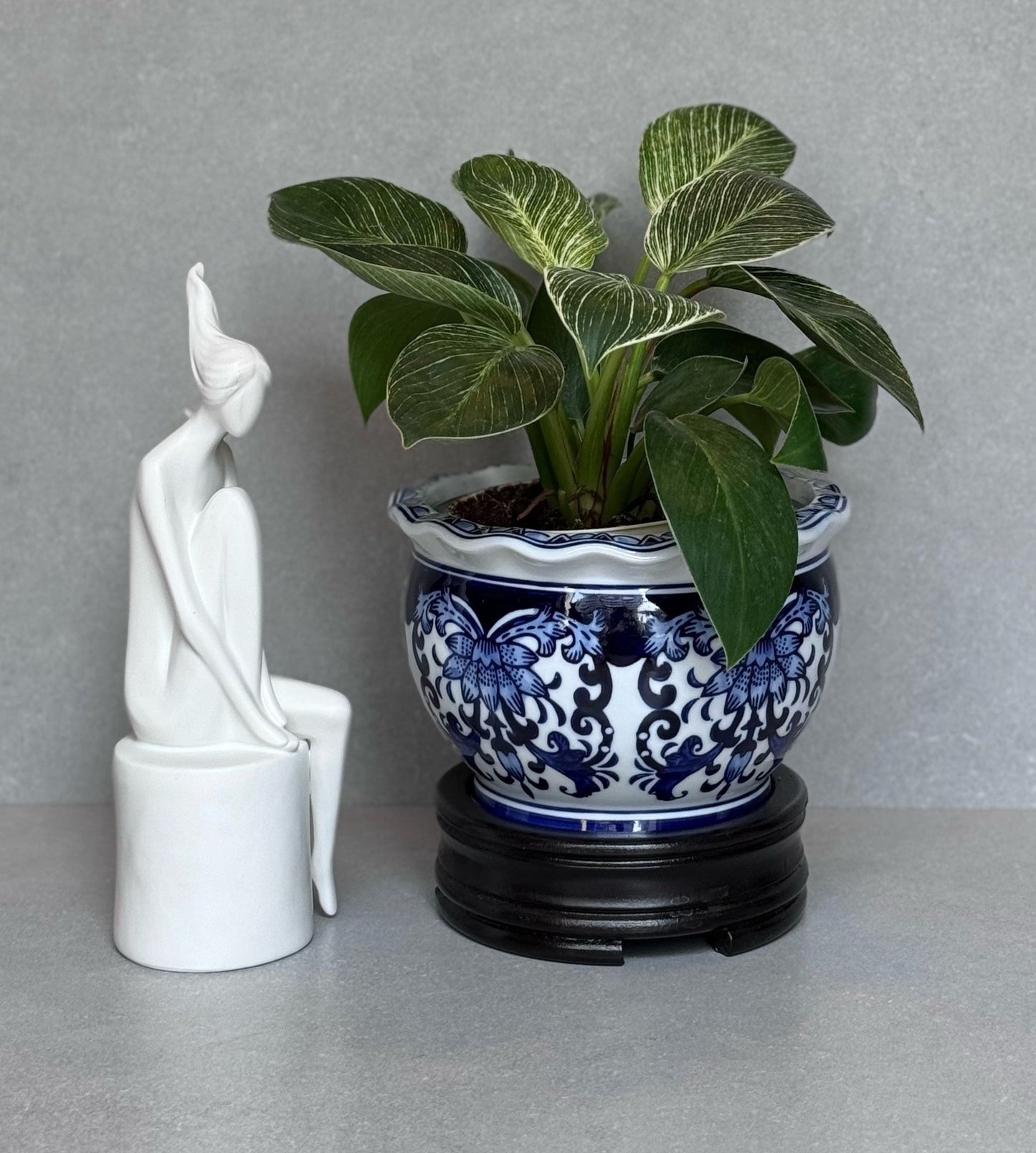Porcelain White Women Sculpture Pair