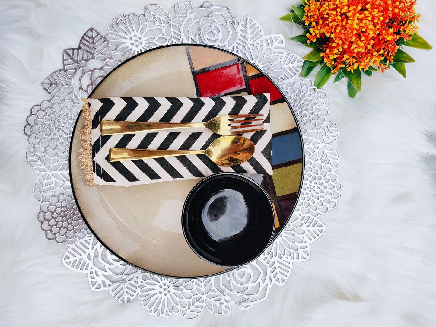 Silver Rose Placemat Set Of 2