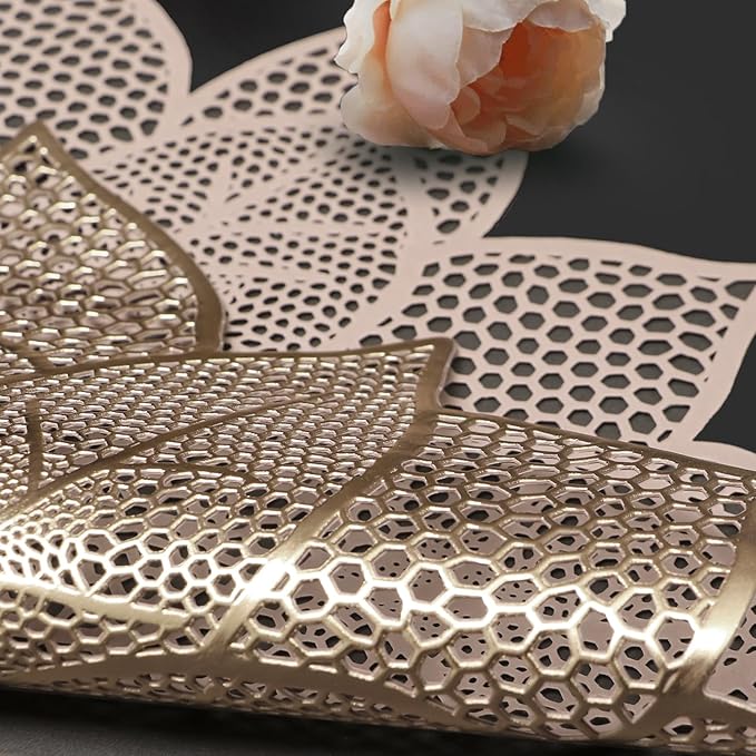 Gold Big Flower Placemat - Set of 2