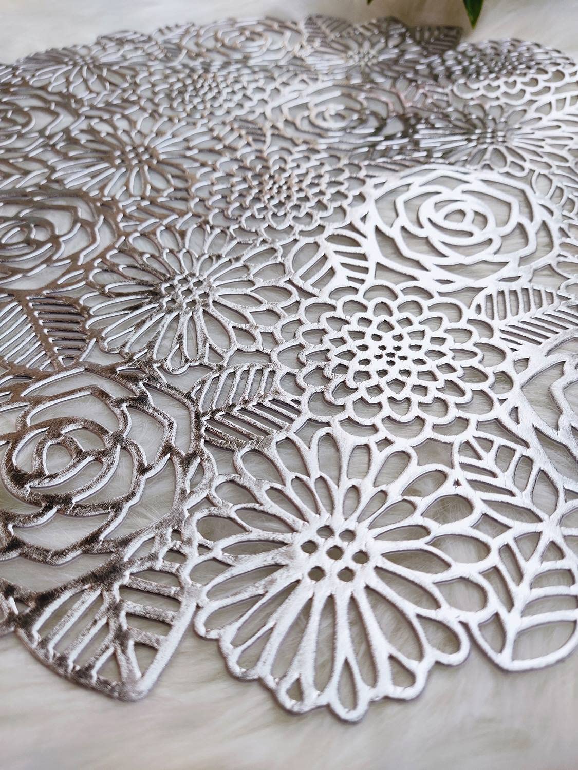 Silver Rose Placemat Set Of 2