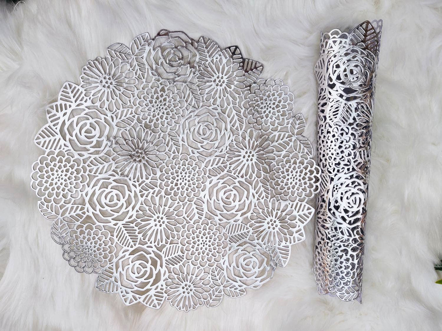 Silver Rose Placemat Set Of 2