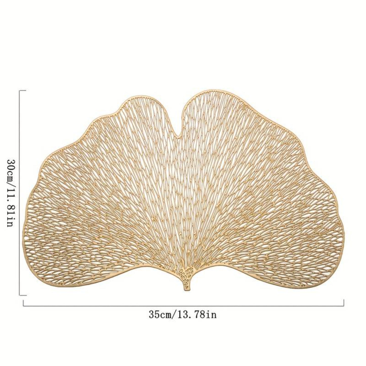 Gold Ginkgo Leaf Placemats Set of-2