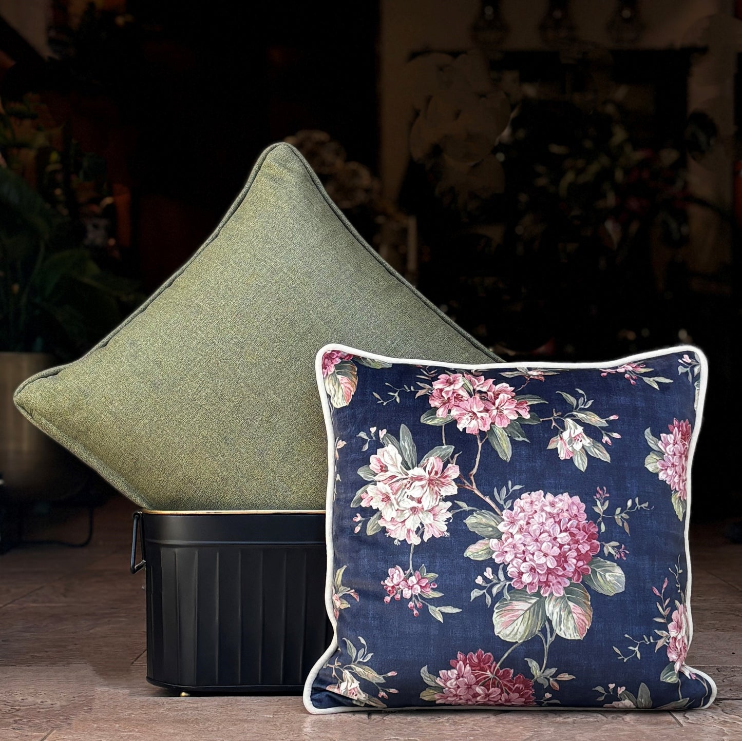 Solid Olive Green Velvet Cushion Cover 18 x 18