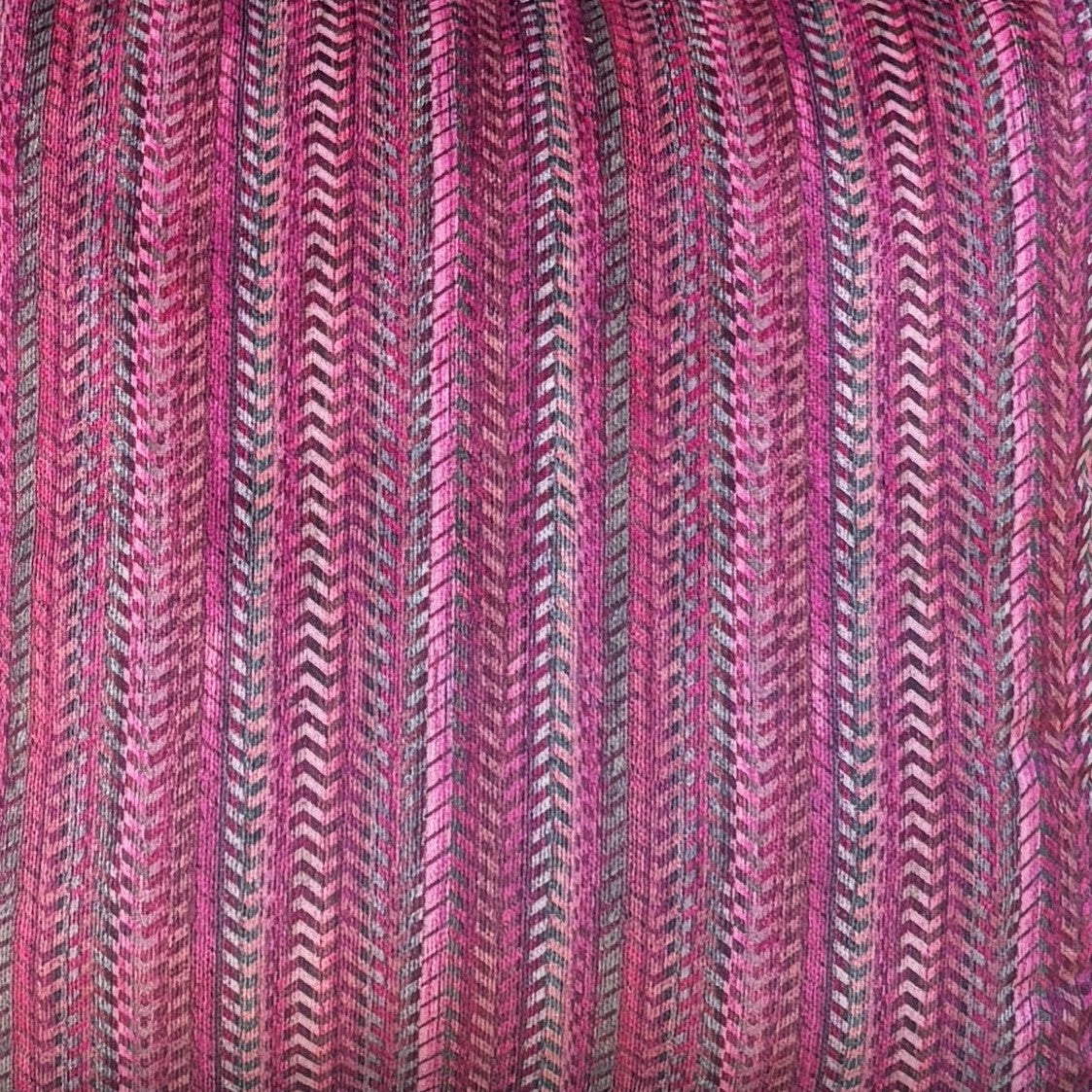 Magenta Zig Zag Velvet Cushion Cover 16 x 16