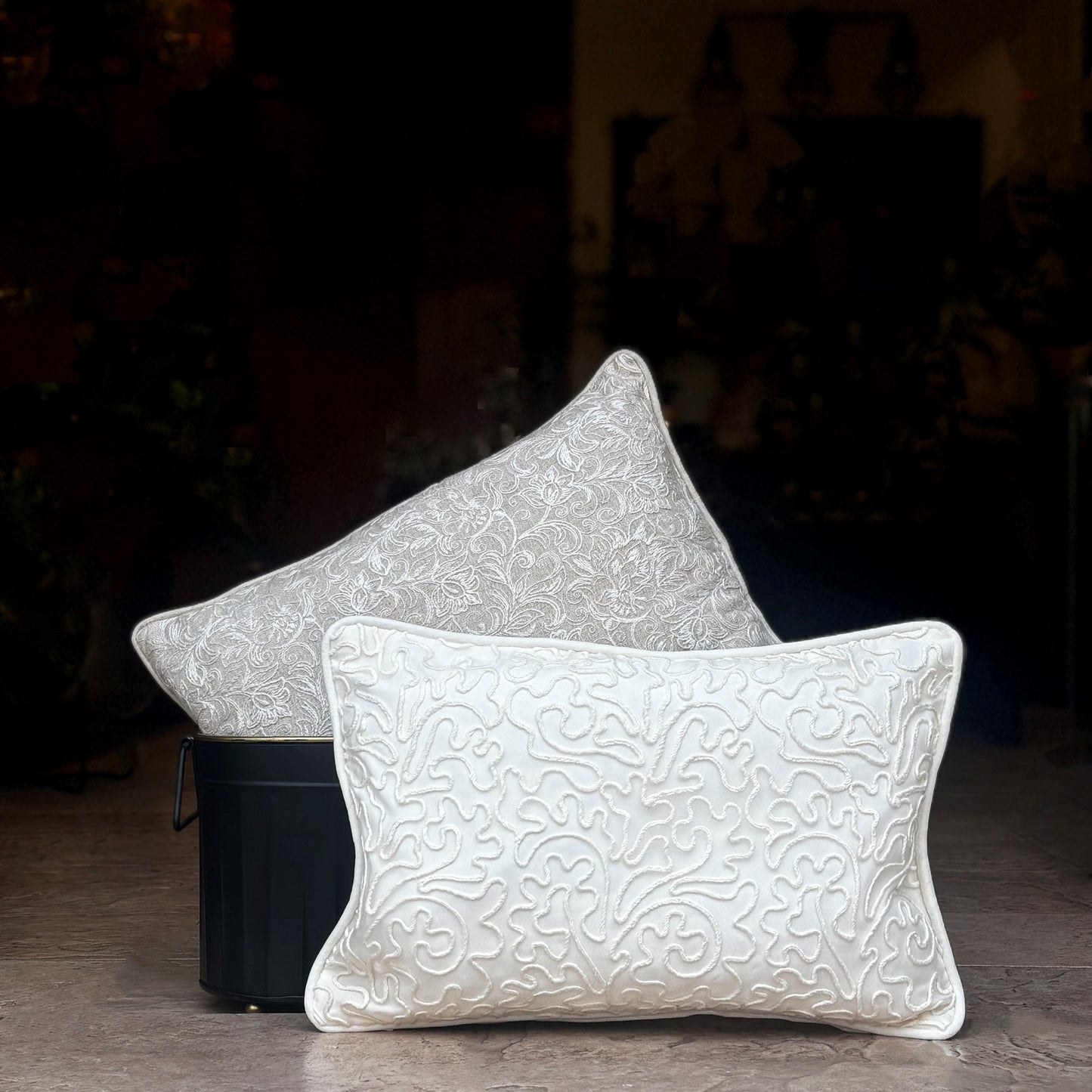 Modern White Velvet Cushion Cover 12 x 18