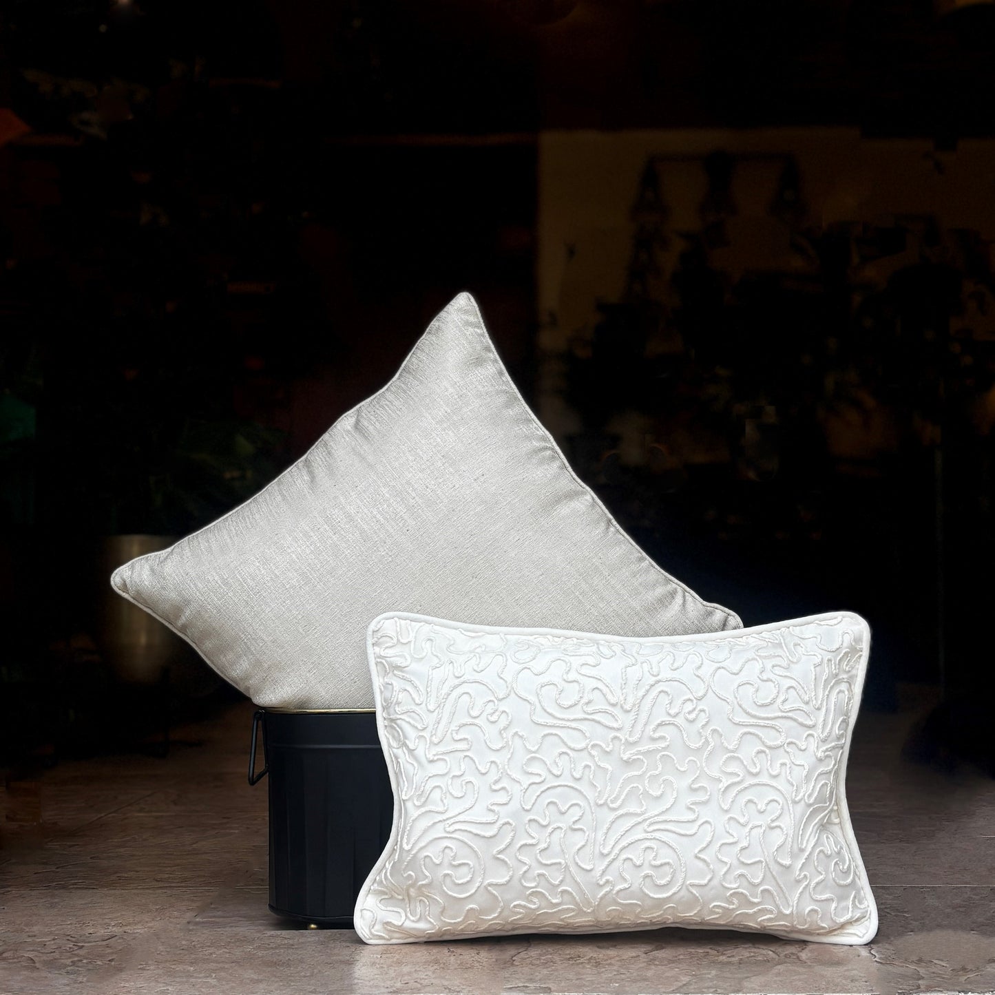 Modern White Velvet Cushion Cover 12 x 18