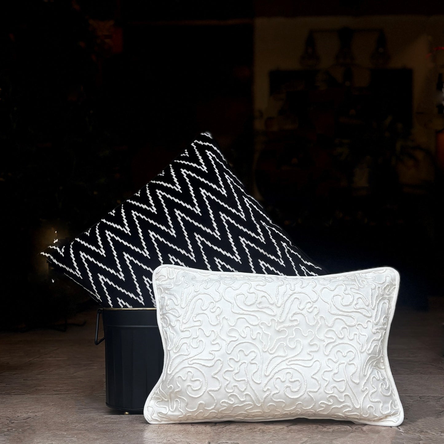 Modern White Velvet Cushion Cover 12 x 18