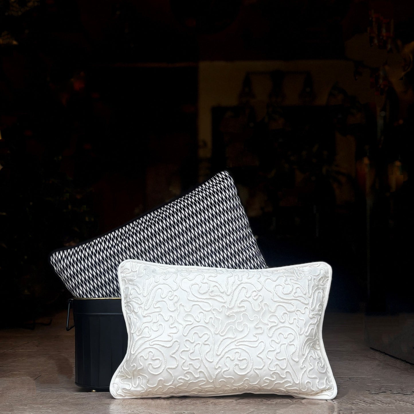 Modern White Velvet Cushion Cover 12 x 18