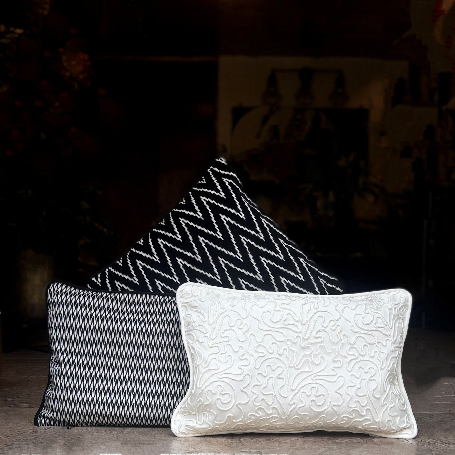 Modern White Velvet Cushion Cover 12 x 18