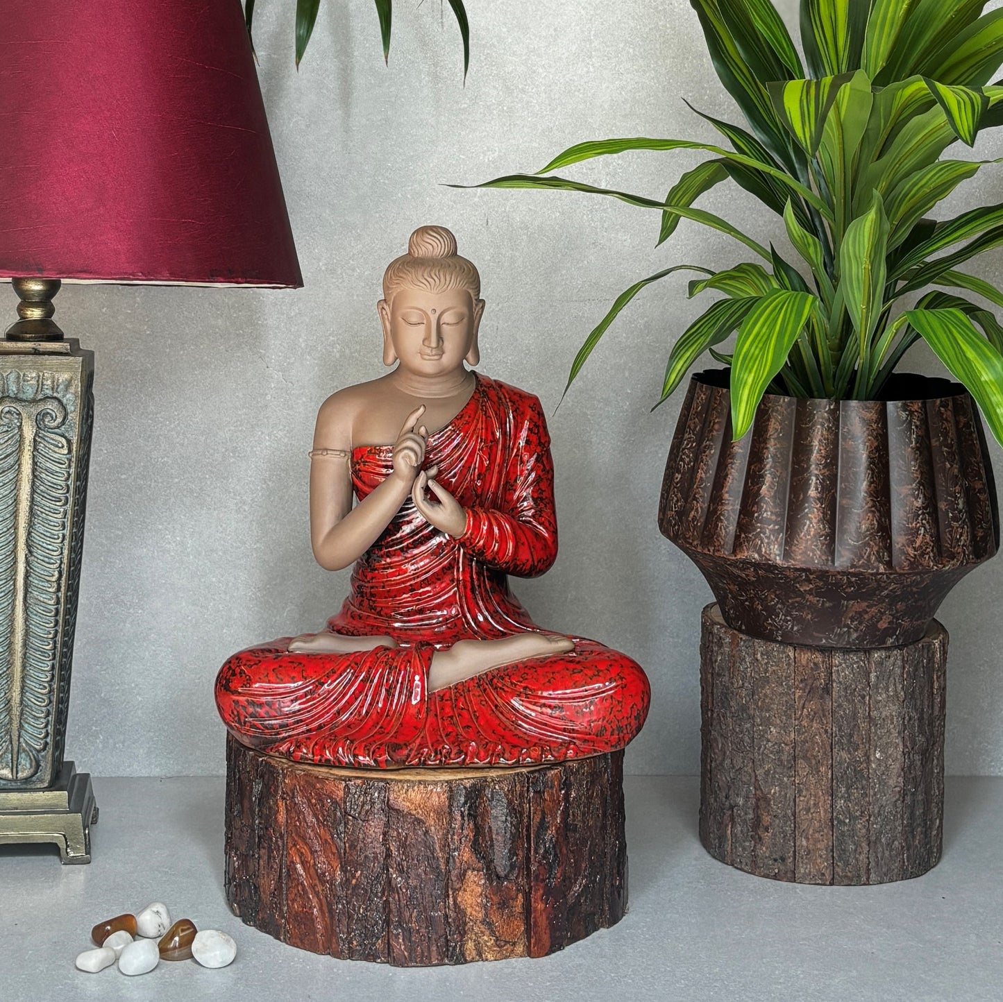 Porcelain Sitting Buddha Sculpture
