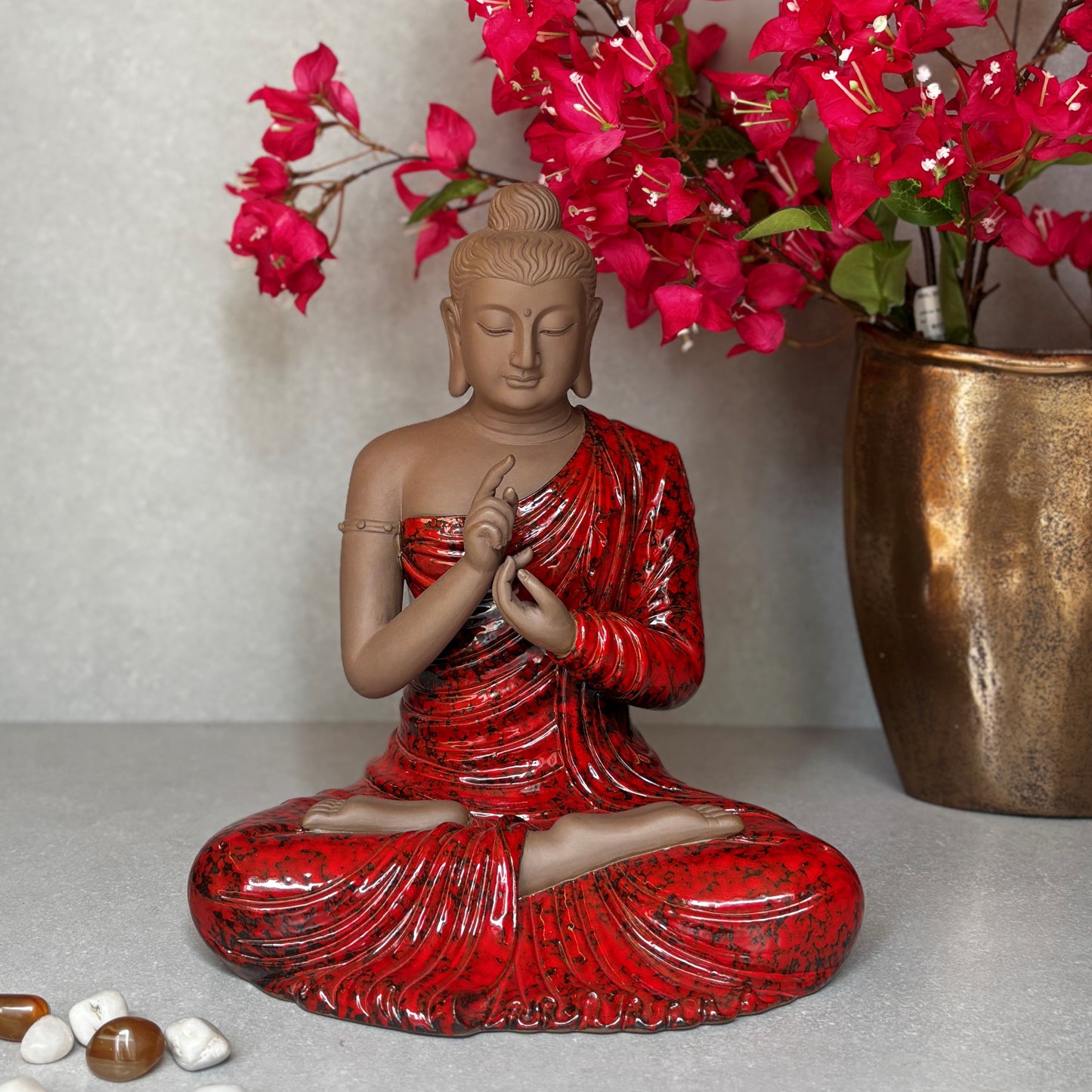 Porcelain Sitting Buddha Sculpture