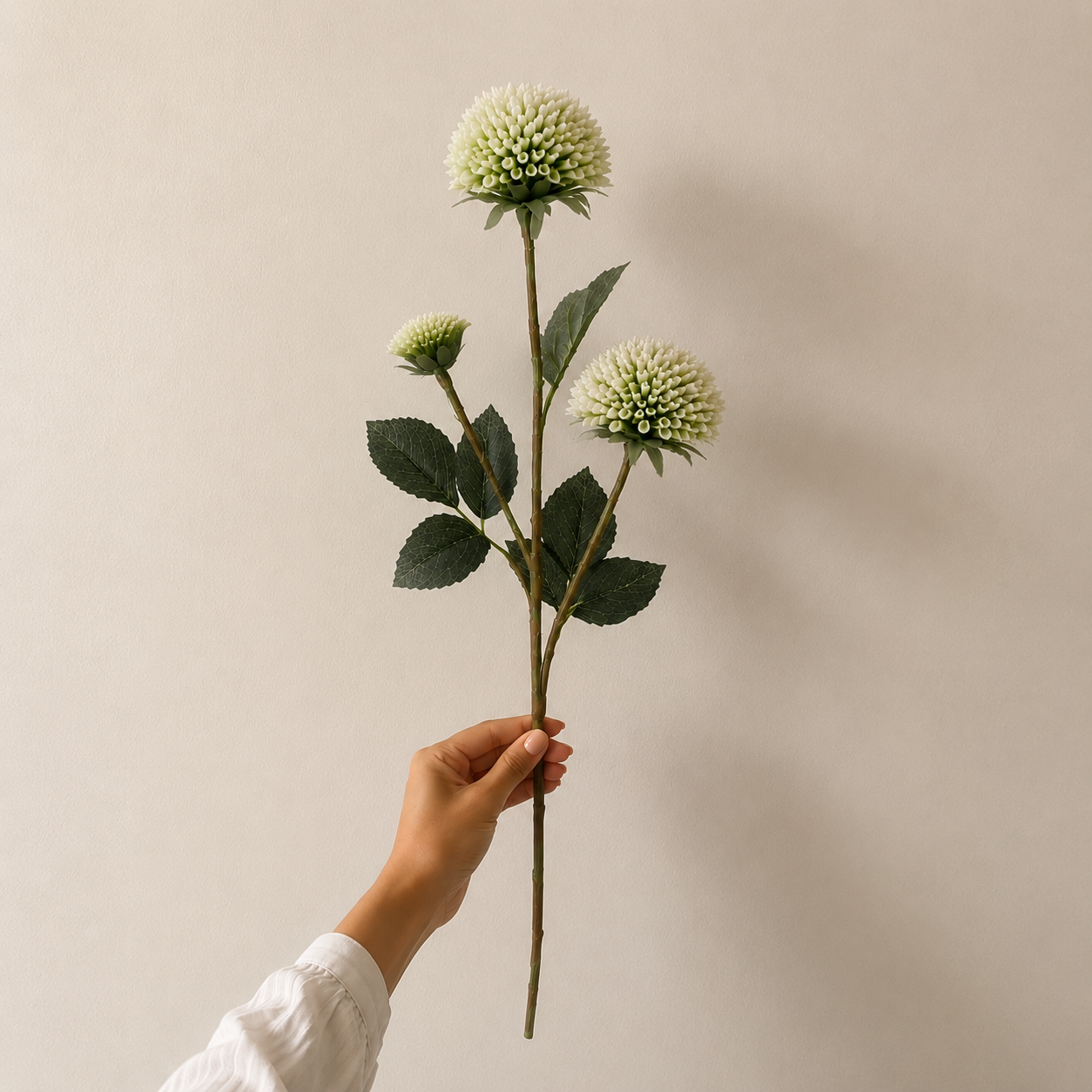 Artificial Flower Dahlia Stem White