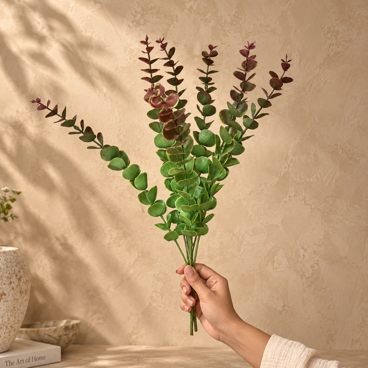 Artificial Dual-Tone Eucalyptus Leaf Bunch
