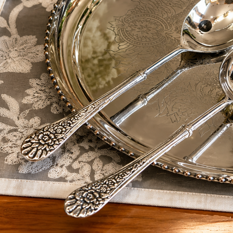 Antique Silver Serving Cutlery Set