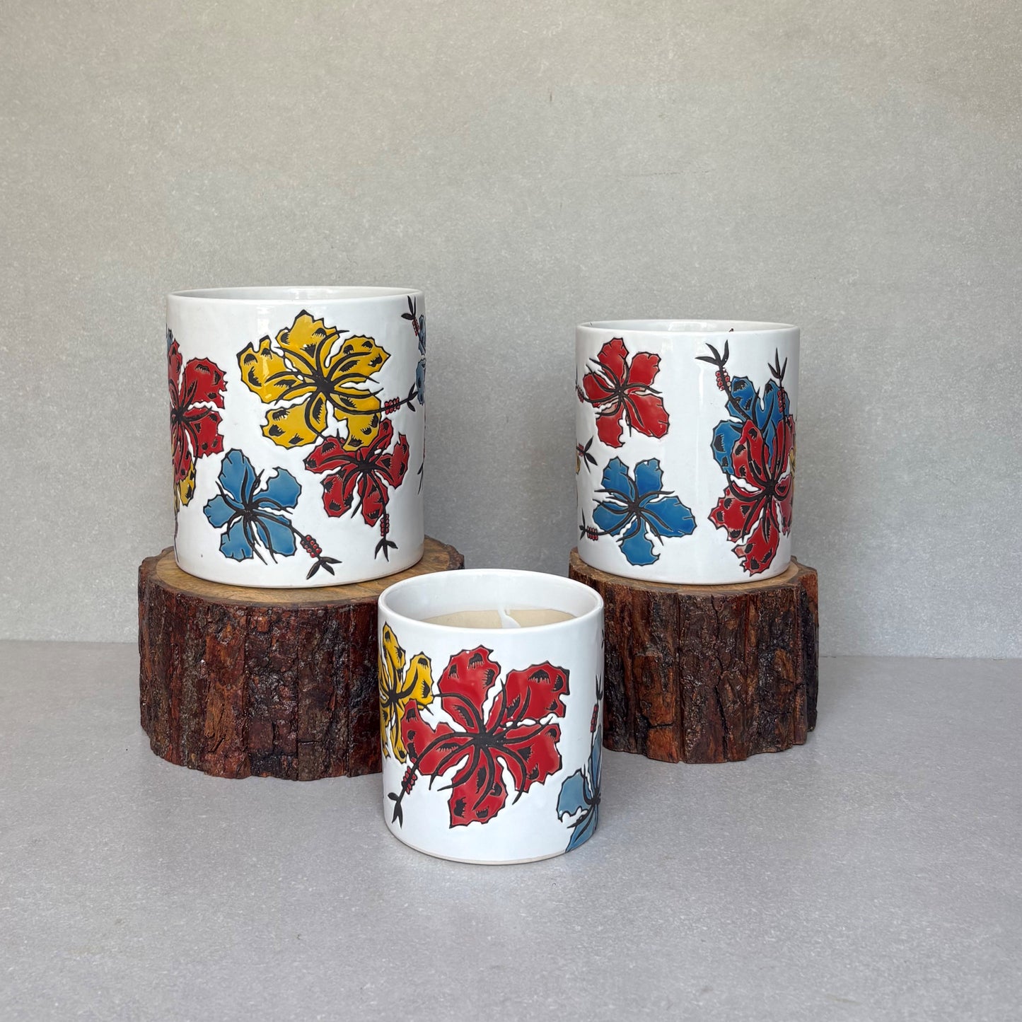 White Floral Ceramic Planter