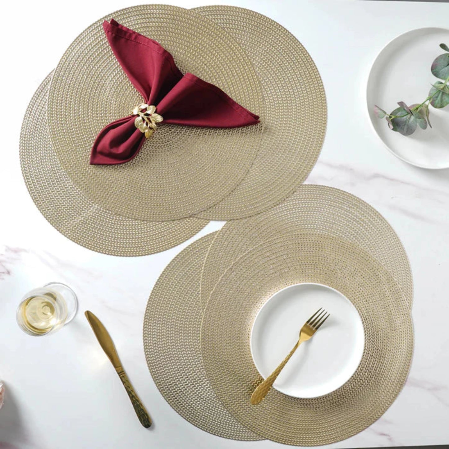 Round Gold Placemat Set Of 2