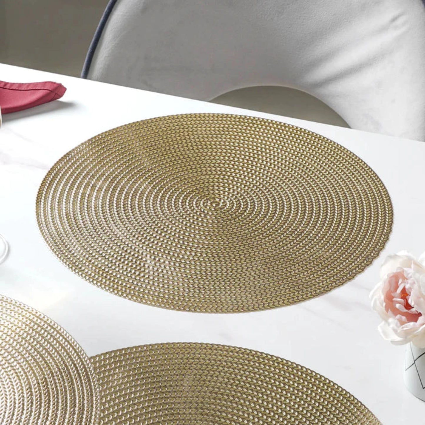 Round Gold Placemat Set Of 2