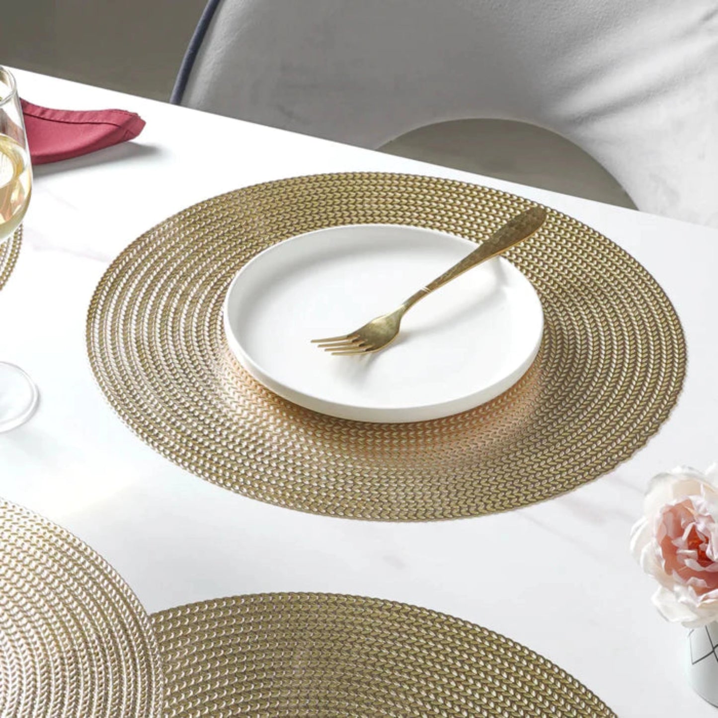 Round Gold Placemat Set Of 2
