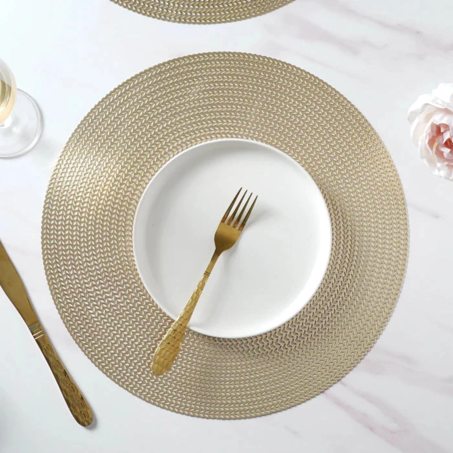 Round Gold Placemat Set Of 2