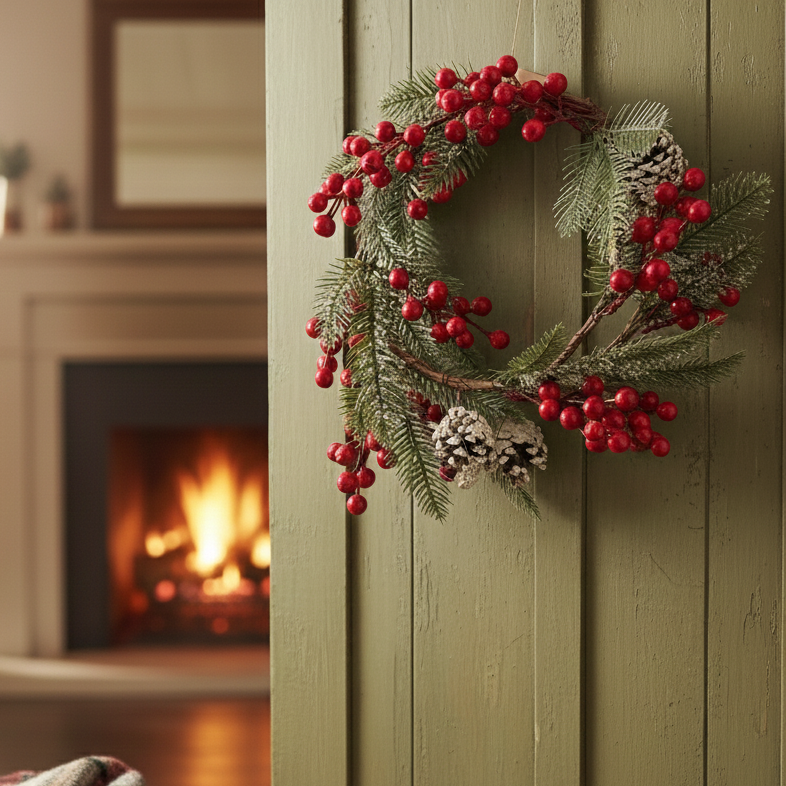 Christmas Decoration Berry Pine Wreath