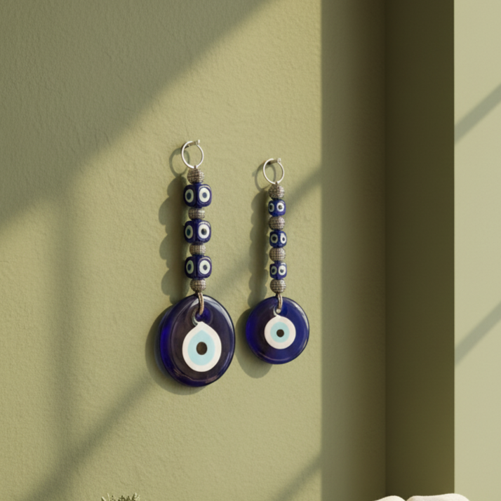 Silver Bead Evil Eye