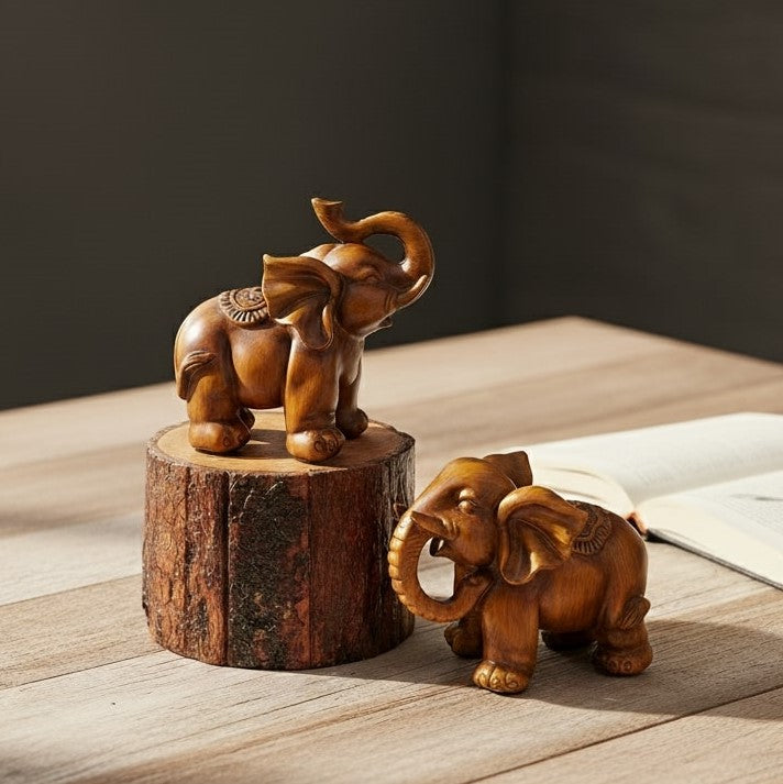 Cute Elephant Pair Sculpture