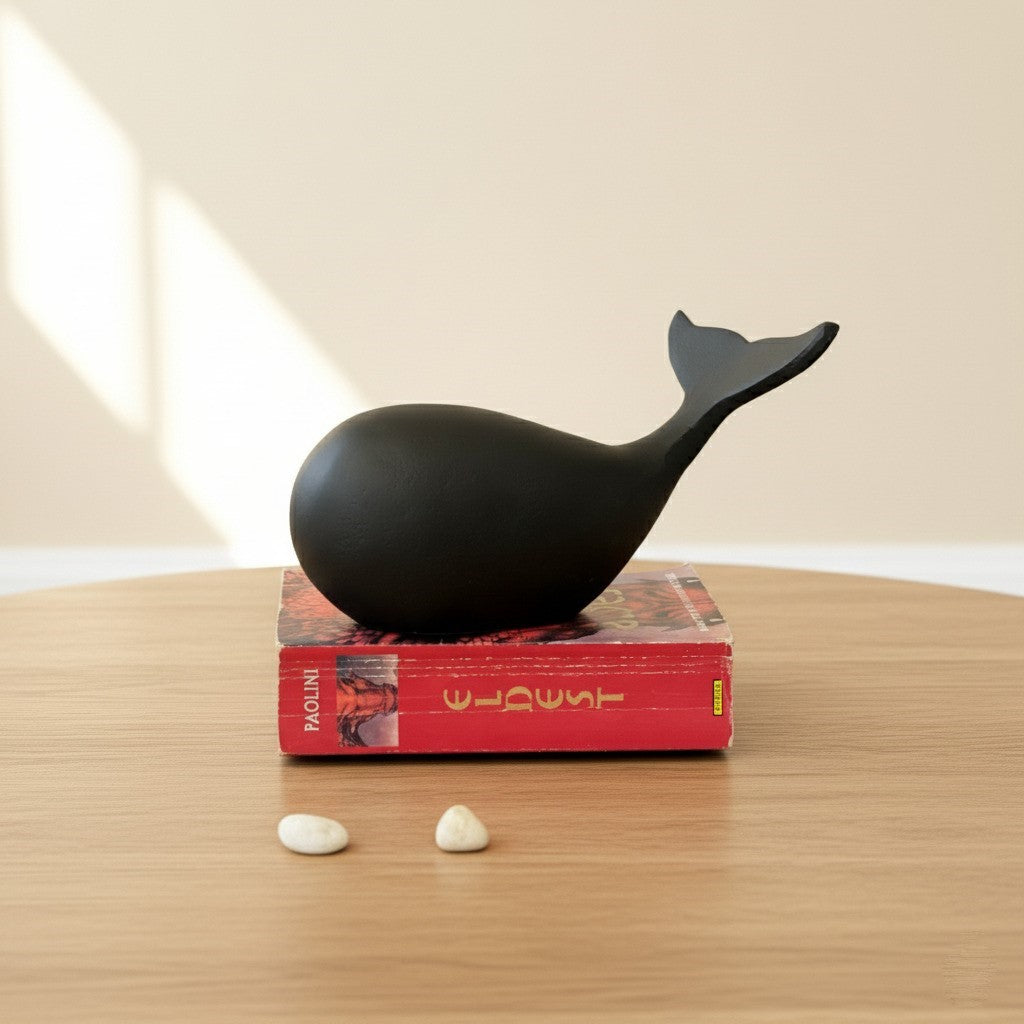 Metal Baby Whale Sculpture - Set Of 2