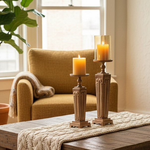 Vintage Pillar Metal Candlestand
