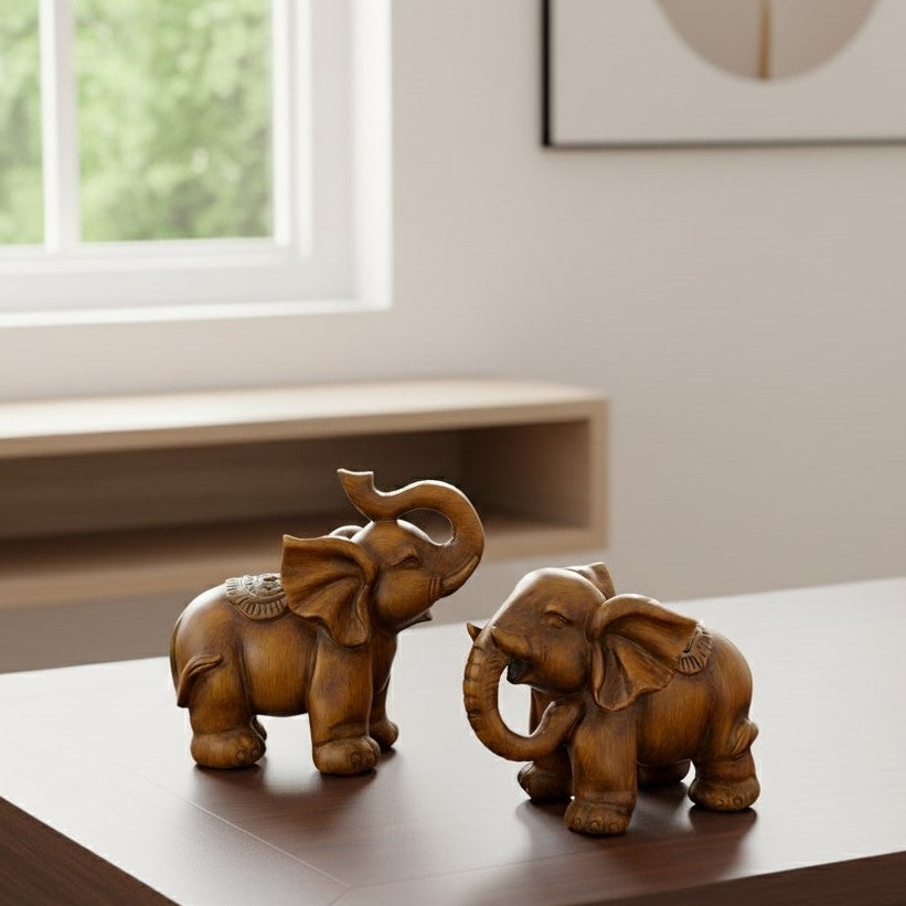 Cute Elephant Pair Sculpture