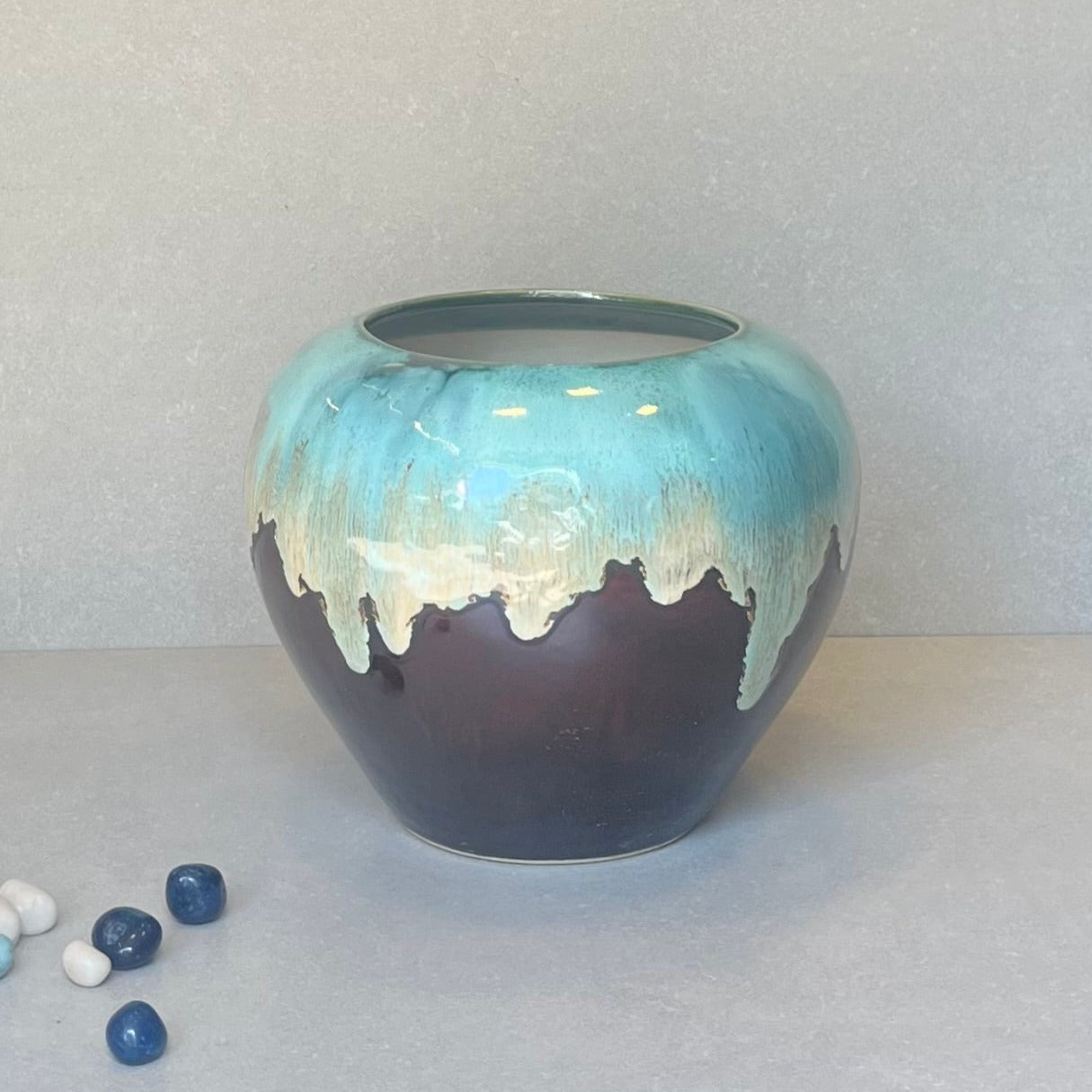 Glazed Ceramic Pot Aqua