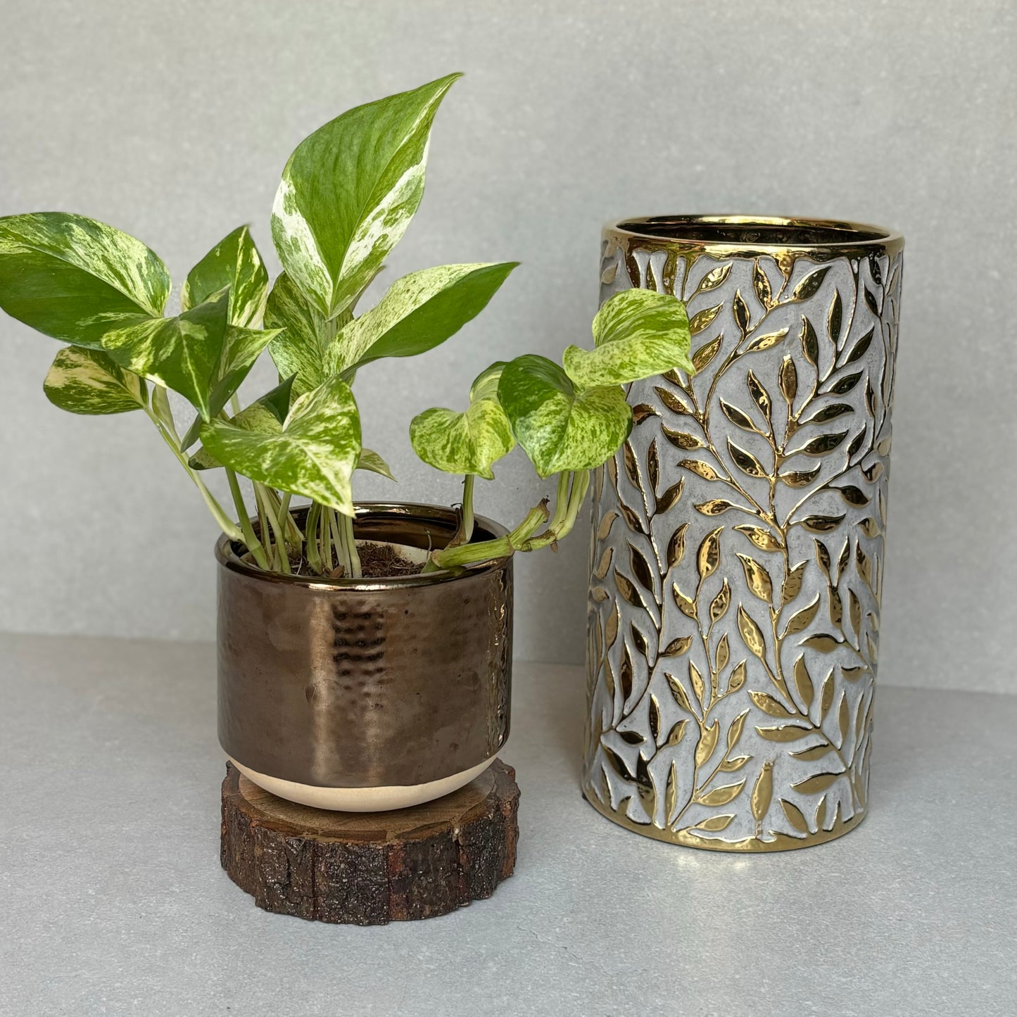 Ceramic Small Copper Planter