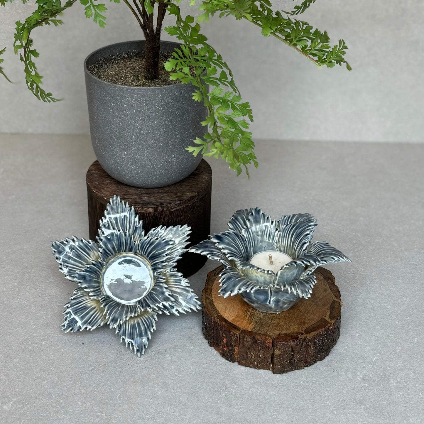 Hibiscus Ceramic T-Light Holder