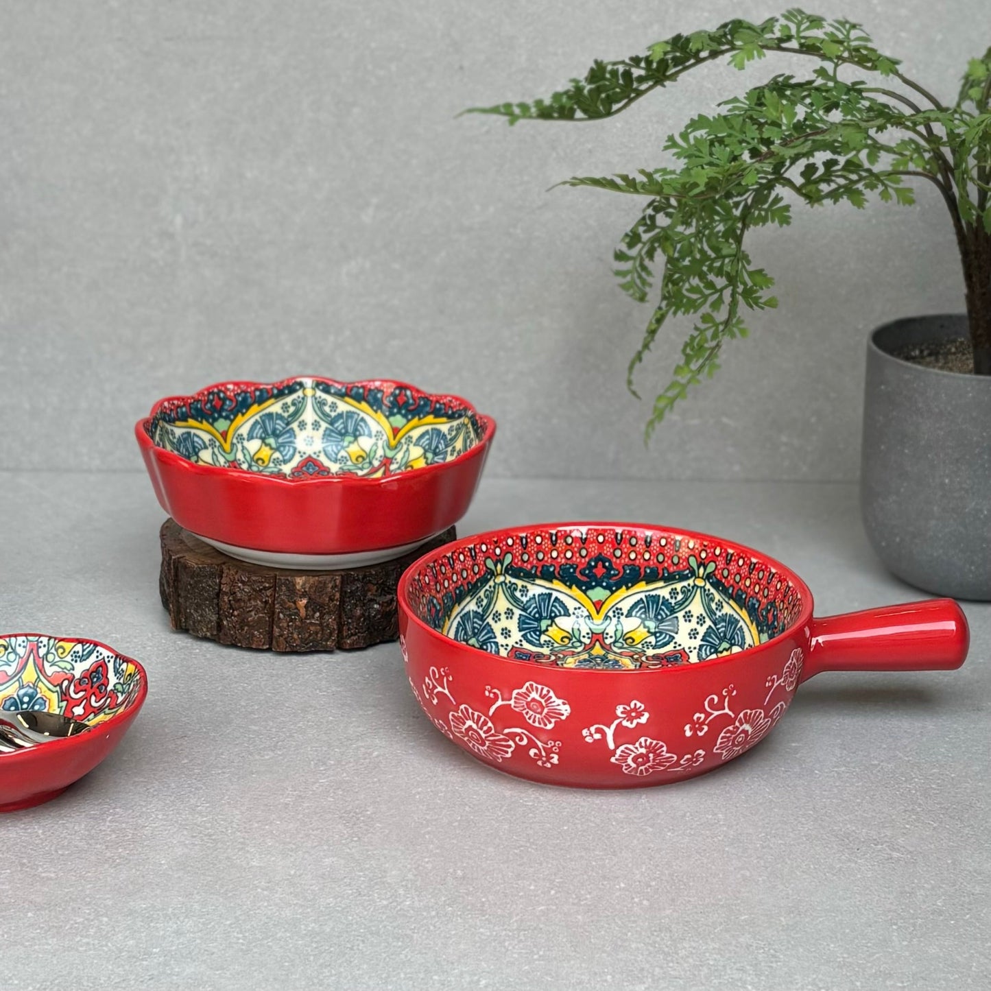 Red Ceramic Sauce Pan