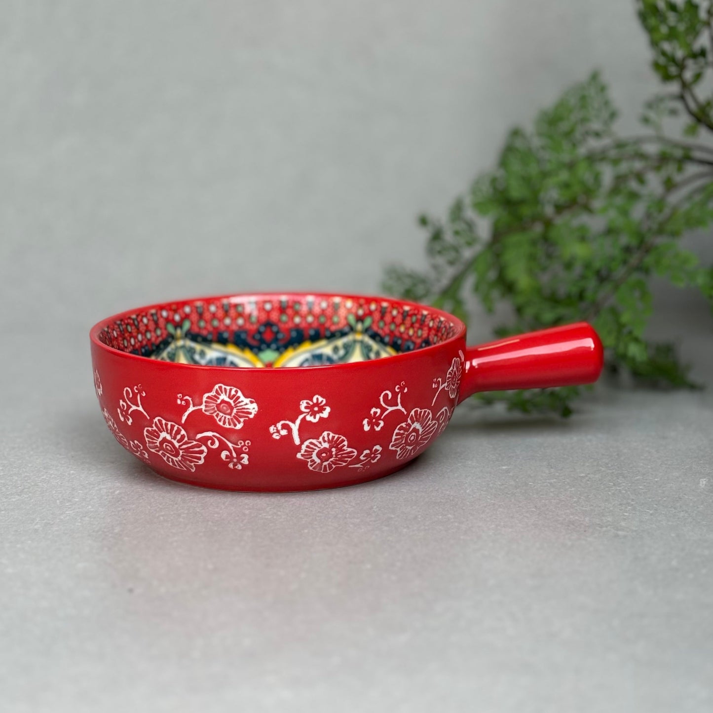 Red Ceramic Sauce Pan