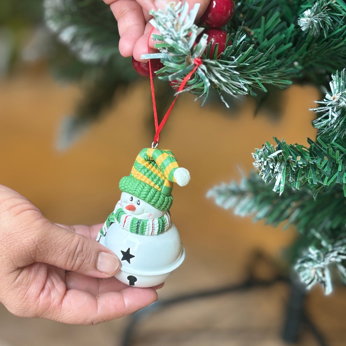 Christmas Ornaments - Snowman With Bell