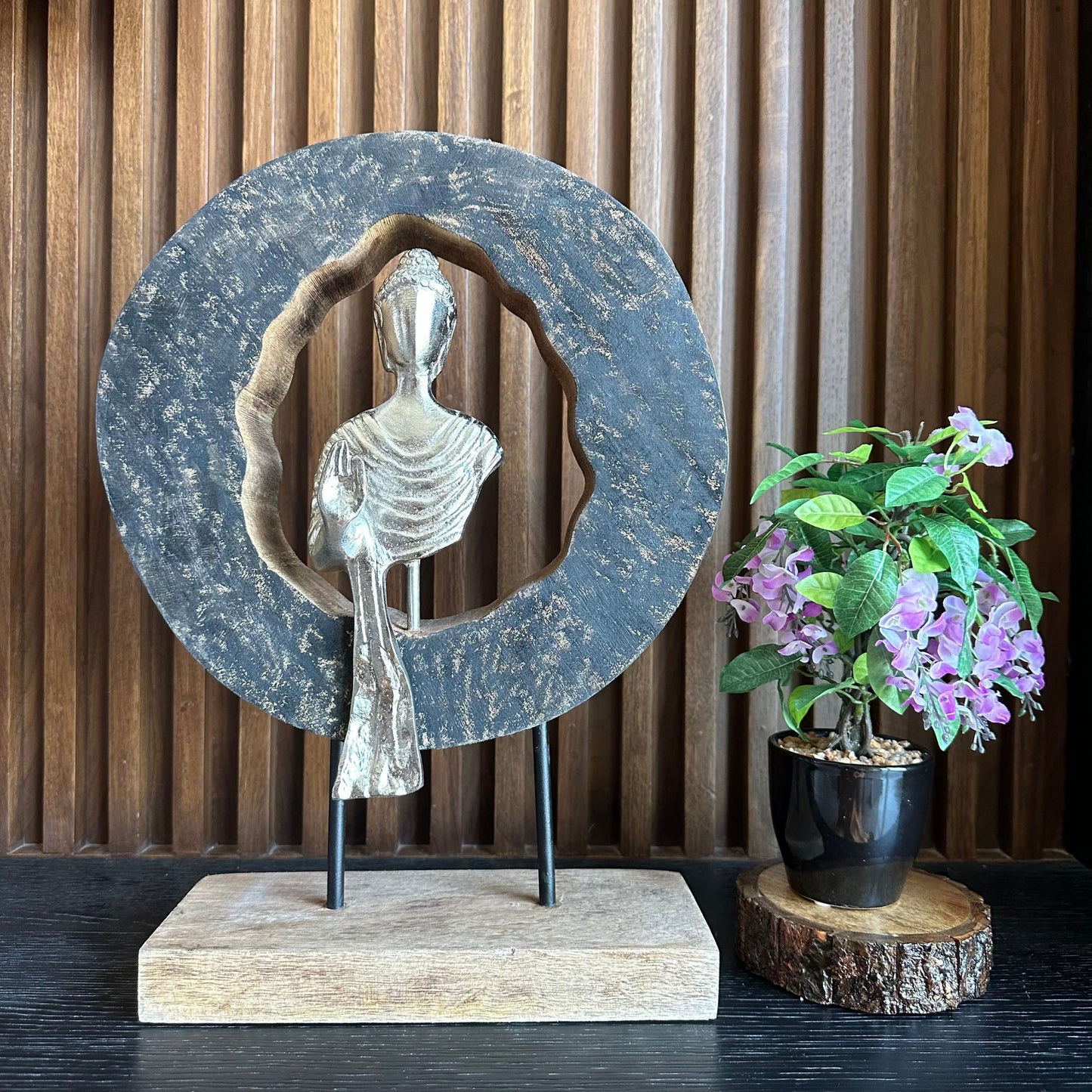 Buddha on Wooden Panel