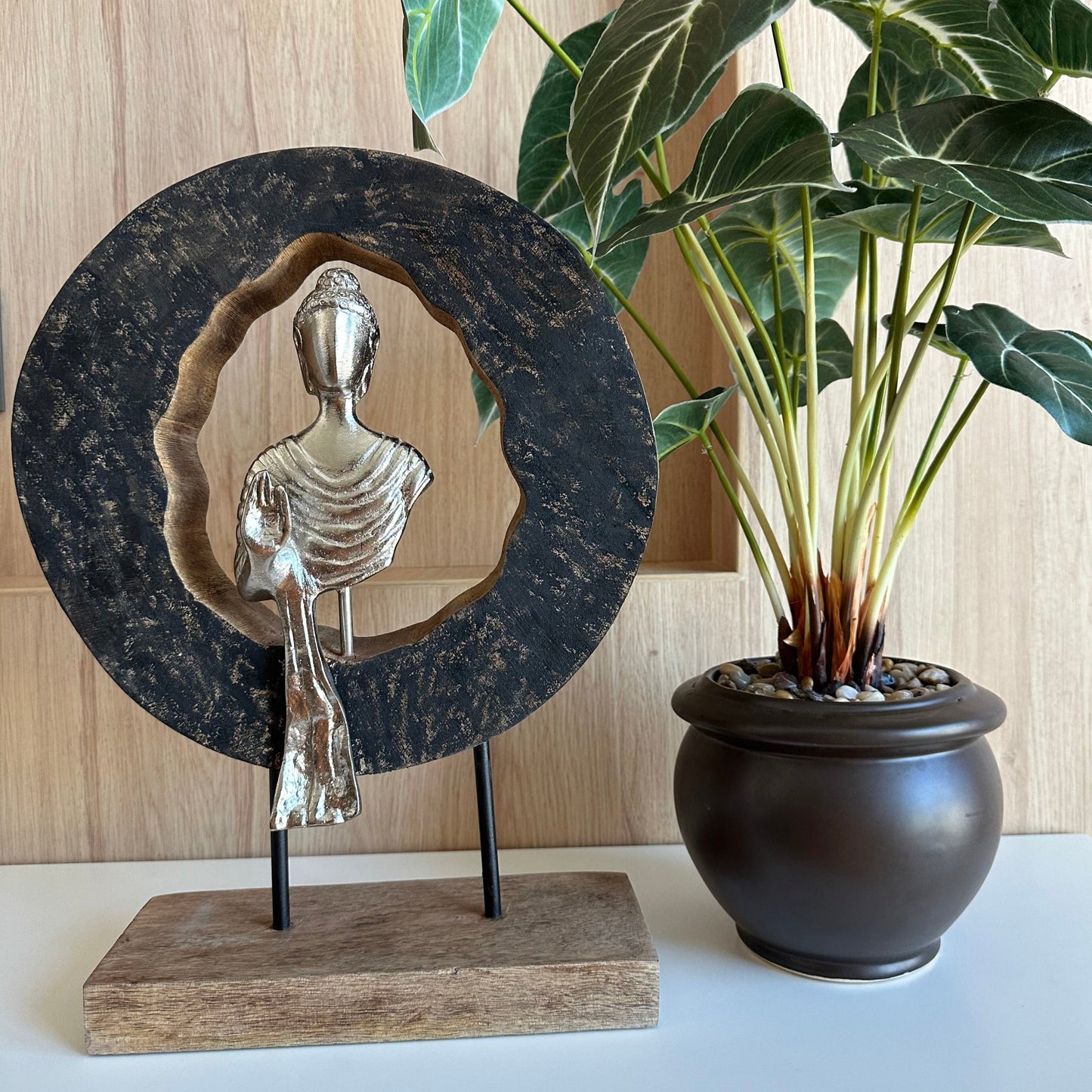 Buddha on Wooden Panel
