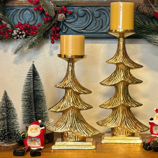 Gold Christmas Tree Candlestand