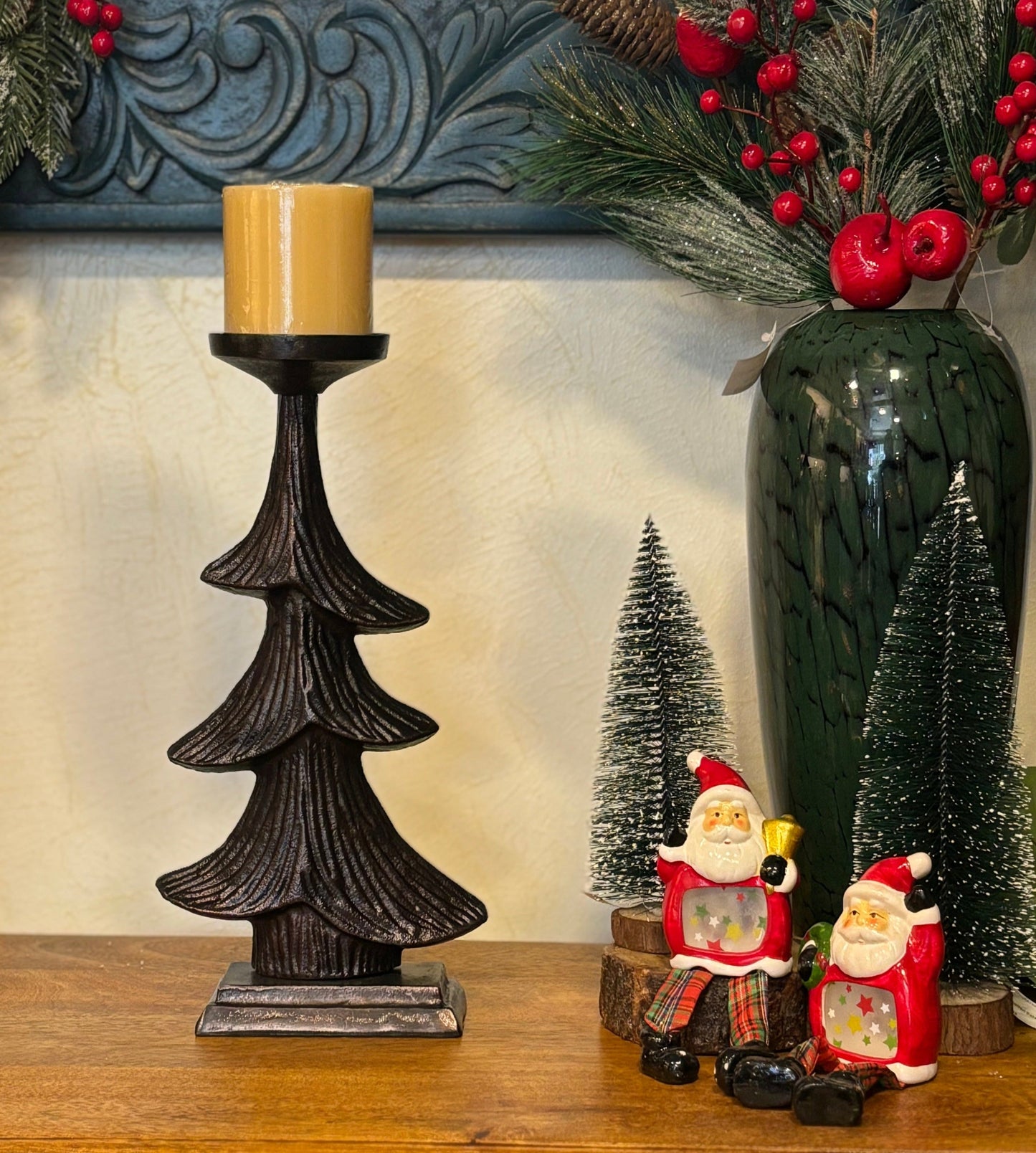 Rustic Christmas Tree Candlestand