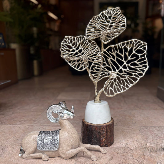Silver Buck Tabletop Sculpture