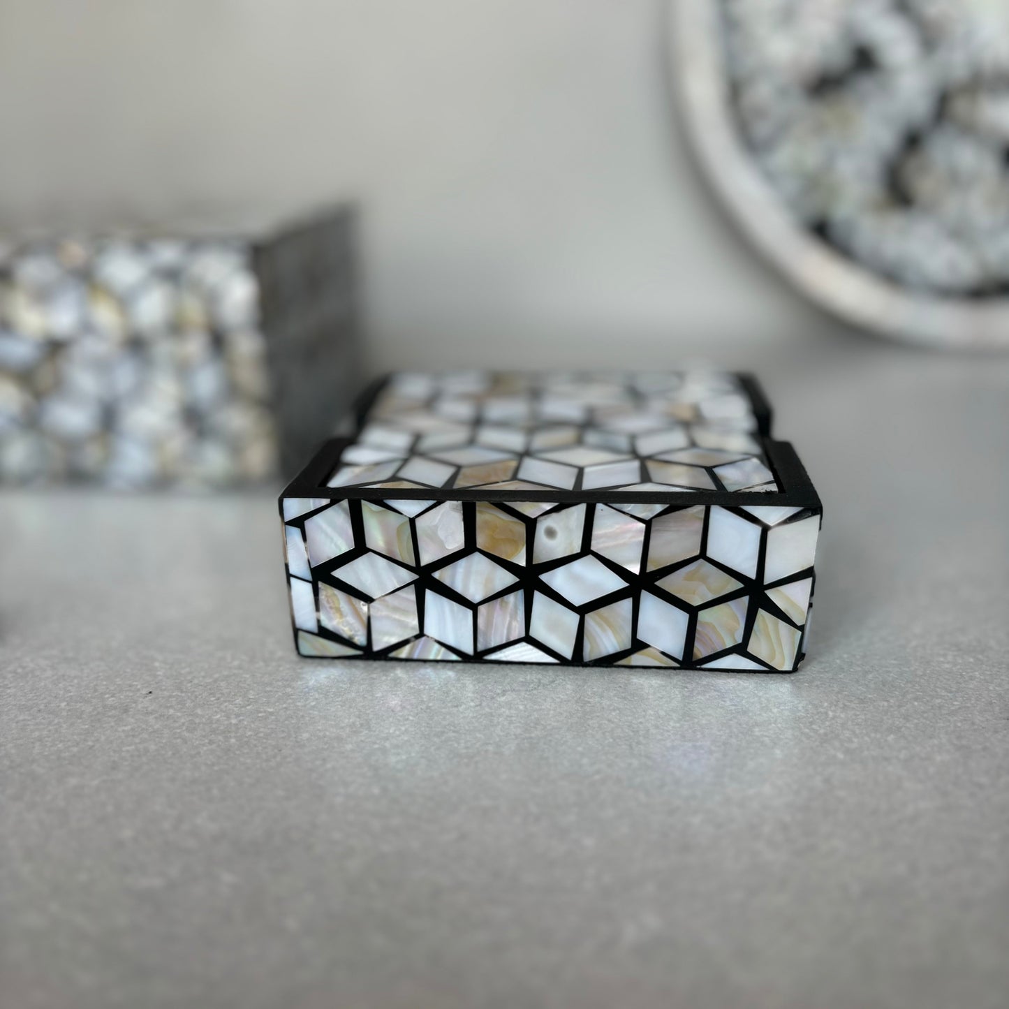 Mosaic Inlay Coaster - Set of 4
